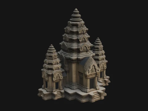 Khmer Temple Tower Design 8 - 3D Print Model 3Dプリントモデル