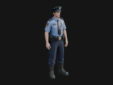 Police Officer Statue Design 4 - 3D Print Model 3D Print Model
