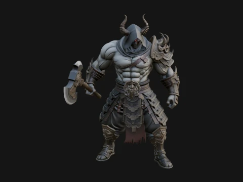 Heavy Armored Brute Statue Design 4 - 3D Print Model 3D Print Model