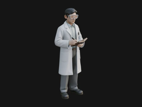 Scientist Man Statue Design 8 - 3D Print Model 3D Print Model