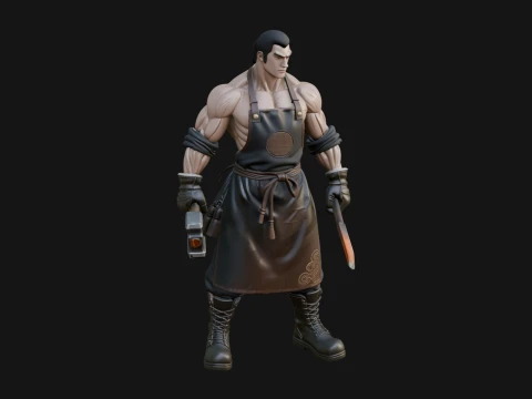 Blacksmith Man Statue Design 20 - 3D Print Model Modelo de Impressão 3D