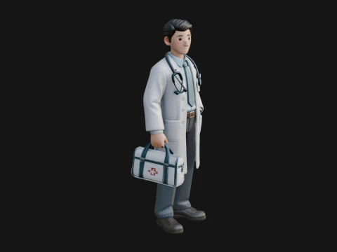 Doctor Man Statue Design 4 - 3D Print Model Modèles 3D en vedette