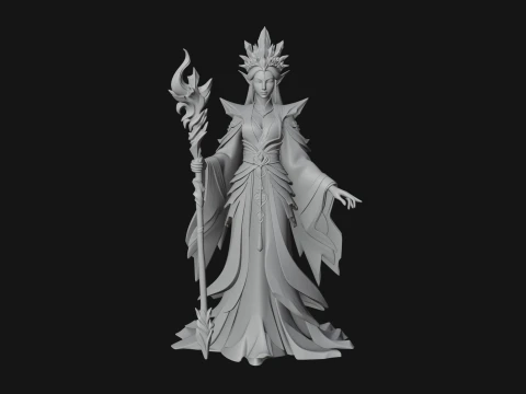 Elven Queen Statue Design 18 - 3D Print Model 3D Print Model