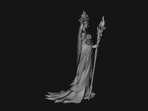 Elven Queen Statue Design 18 - 3D Print Model 3D Print Model
