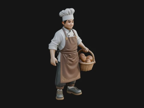 Chef Man Statue Design 12 - 3D Print Model 3D Baskı Modeli