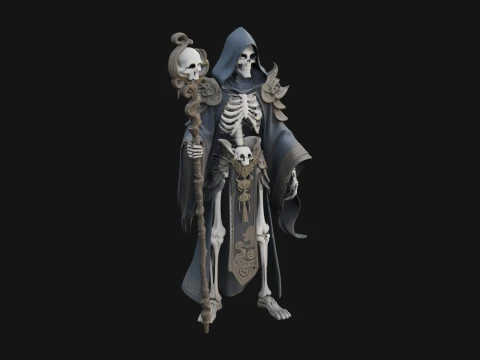 Skeleton Lich Statue Design 17 - 3D Print Model 3D Print Model