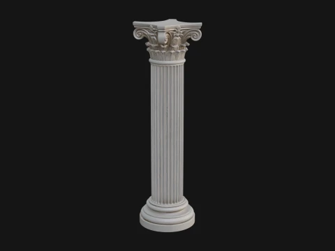 Fluted Stone Column Design 20 - 3D Print Model 3D Baskı Modeli