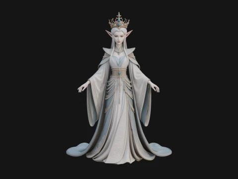 Elven Queen Statue Design 19 - 3D Print Model 3D Print Model