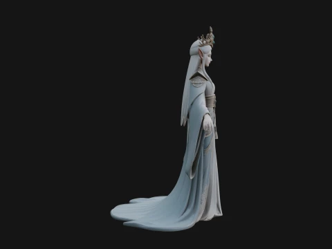 Elven Queen Statue Design 19 - 3D Print Model 3D Print Model