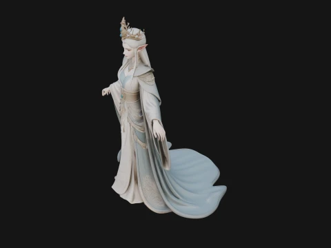 Elven Queen Statue Design 19 - 3D Print Model 3D Print Model