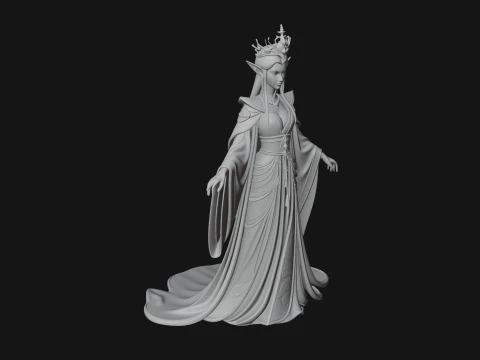 Elven Queen Statue Design 19 - 3D Print Model 3D Print Model
