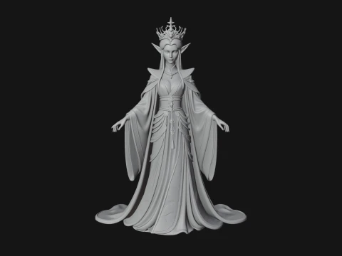 Elven Queen Statue Design 19 - 3D Print Model 3D Print Model