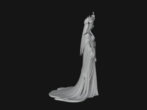 Elven Queen Statue Design 19 - 3D Print Model 3D Print Model