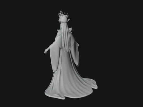 Elven Queen Statue Design 19 - 3D Print Model 3D Print Model