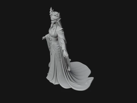 Elven Queen Statue Design 19 - 3D Print Model 3D Print Model