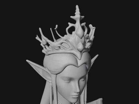 Elven Queen Statue Design 19 - 3D Print Model 3D Print Model