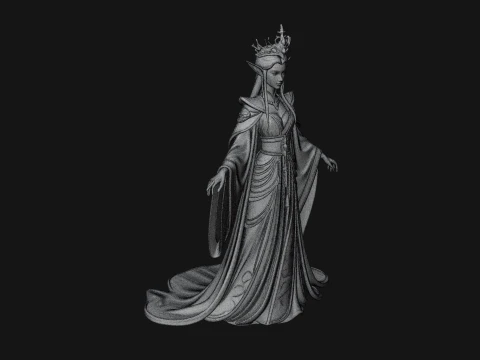 Elven Queen Statue Design 19 - 3D Print Model 3D Print Model