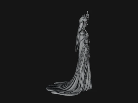 Elven Queen Statue Design 19 - 3D Print Model 3D Print Model