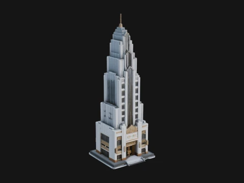 Art Deco Skyscraper Tower Design 3 - 3D Print Model Modello di stampa 3D