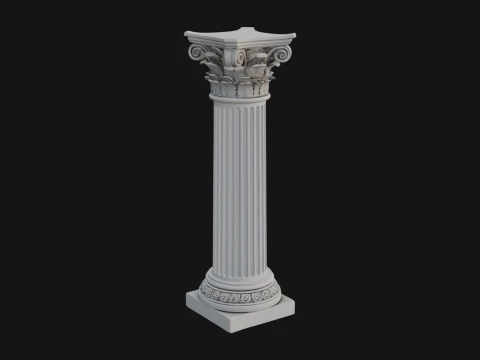 Fluted Stone Column Design 21 - 3D Print Model 3D Print Model