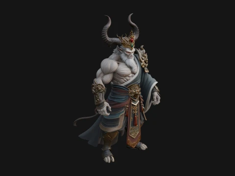 Beastman with Goat Head Statue Design 7 - 3D Print Model 3D Print Model