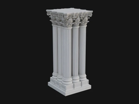 Gothic Cluster Column Design 4 - 3D Print Model 3D printmodel