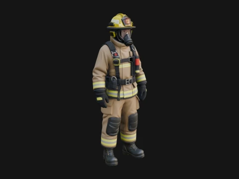 Firefighter Man Statue Design 5 - 3D Print Model 3D Print Model