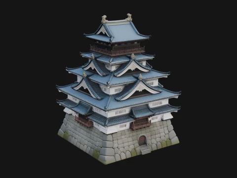 Japanese Castle Keep Design 6 - 3D Print Model 3D Print Model