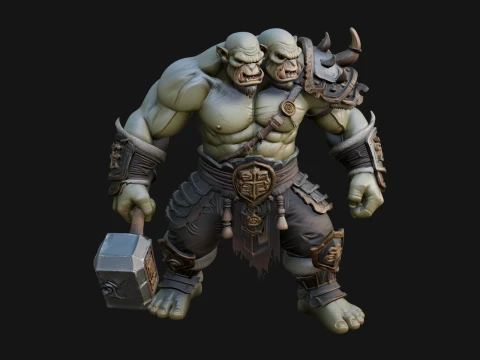 Orc Warrior Statue Design 5 - 3D Print Model 3D Print Model