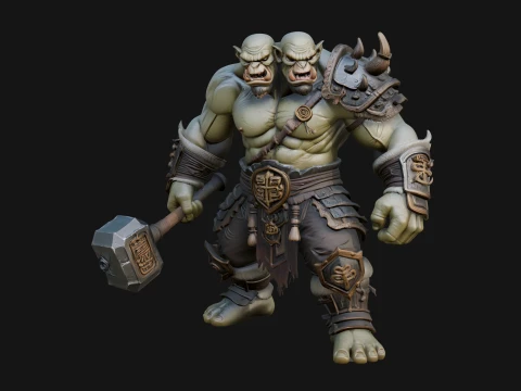 Orc Warrior Statue Design 5 - 3D Print Model 3D Print Model