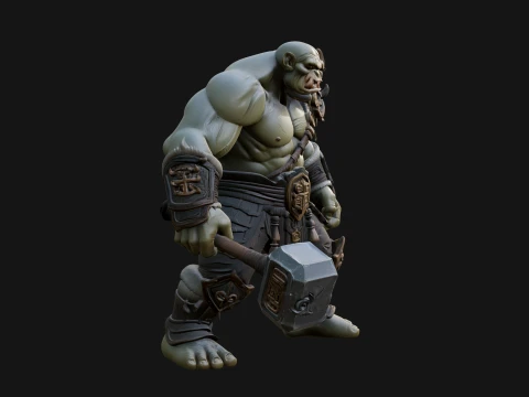 Orc Warrior Statue Design 5 - 3D Print Model 3D Print Model