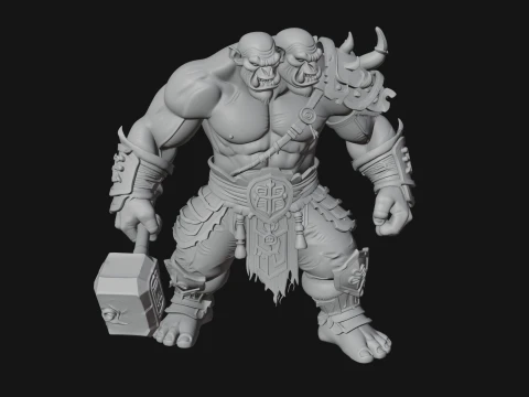 Orc Warrior Statue Design 5 - 3D Print Model 3D Print Model