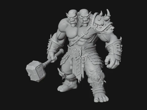 Orc Warrior Statue Design 5 - 3D Print Model 3D Print Model
