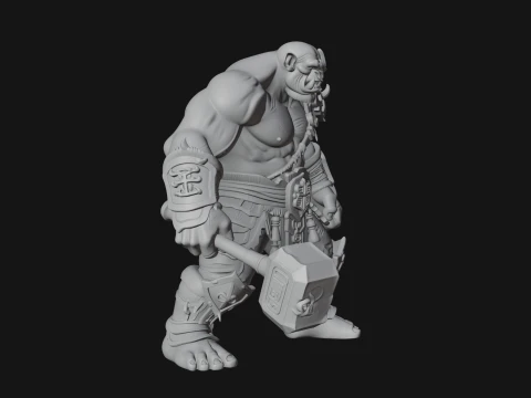 Orc Warrior Statue Design 5 - 3D Print Model 3D Print Model