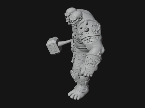 Orc Warrior Statue Design 5 - 3D Print Model 3D Print Model