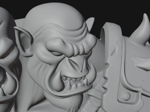 Orc Warrior Statue Design 5 - 3D Print Model 3D Print Model
