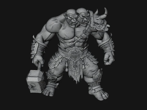 Orc Warrior Statue Design 5 - 3D Print Model 3D Print Model