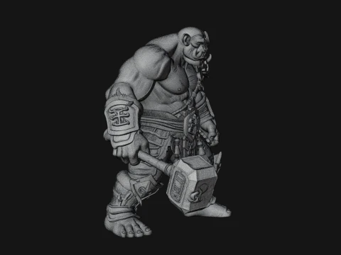 Orc Warrior Statue Design 5 - 3D Print Model 3D Print Model