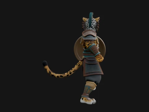 Aztec Jaguar Warrior Statue Design 3 - 3D Print Model 3D Print Model
