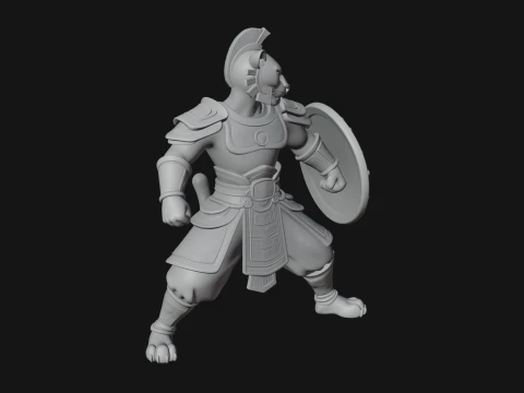 Aztec Jaguar Warrior Statue Design 3 - 3D Print Model 3D Print Model