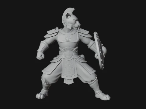 Aztec Jaguar Warrior Statue Design 3 - 3D Print Model 3D Print Model