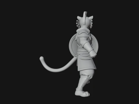 Aztec Jaguar Warrior Statue Design 3 - 3D Print Model 3D Print Model