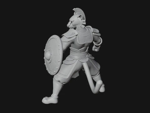 Aztec Jaguar Warrior Statue Design 3 - 3D Print Model 3D Print Model