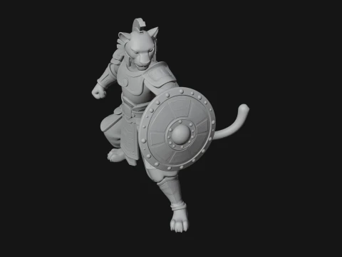 Aztec Jaguar Warrior Statue Design 3 - 3D Print Model 3D Print Model
