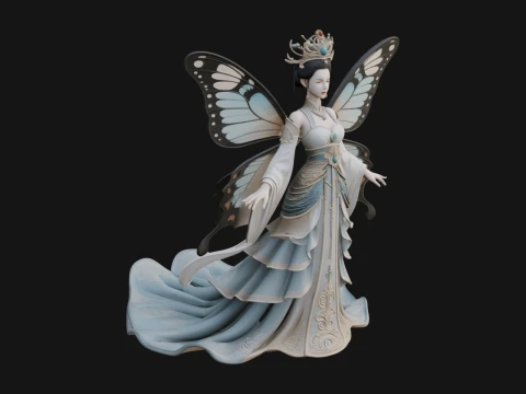 Butterfly Wing Fairy Statue Design 15 - 3D Print Model 3D Print Model