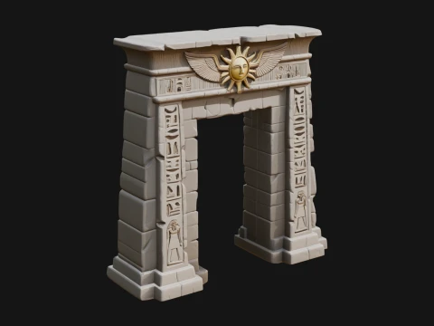Egyptian Temple Gate Design 8 - 3D Print Model 3D Print Model