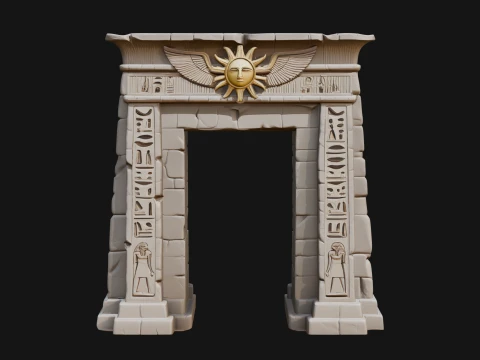 Egyptian Temple Gate Design 8 - 3D Print Model 3D Print Model