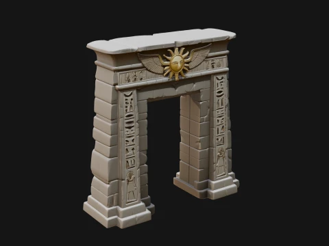 Egyptian Temple Gate Design 8 - 3D Print Model 3D Print Model