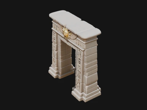 Egyptian Temple Gate Design 8 - 3D Print Model 3D Print Model