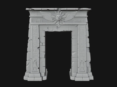 Egyptian Temple Gate Design 8 - 3D Print Model 3D Print Model